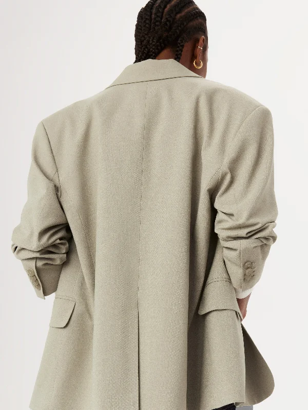 The Boxy Single Breasted Blazer in Light Khaki