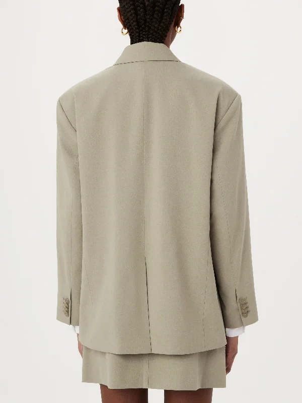 The Boxy Single Breasted Blazer in Light Khaki