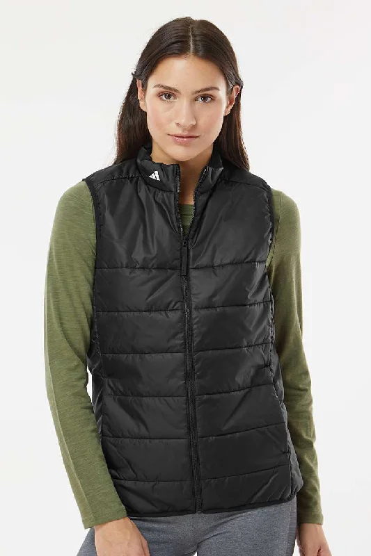 Adidas Womens Full Zip Puffer Vest - Black - NEW