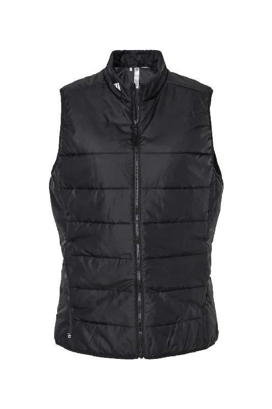 Adidas Womens Full Zip Puffer Vest - Black - NEW