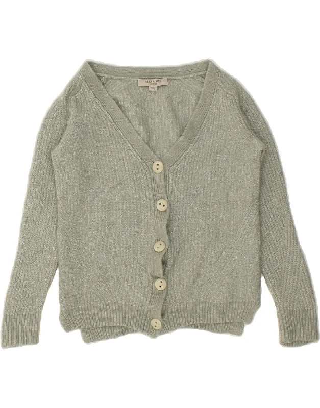 ALL SAINTS Womens Cardigan Sweater UK 6 XS Grey Wool