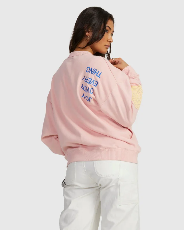 Almost Everything Pocket Crew Neck Sweatshirt - Blush