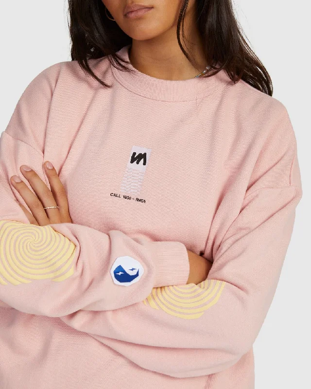 Almost Everything Pocket Crew Neck Sweatshirt - Blush