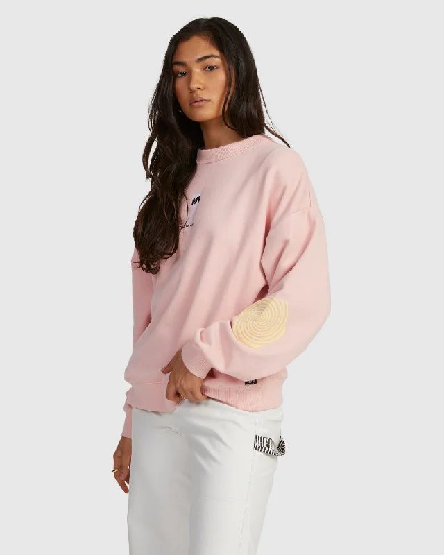 Almost Everything Pocket Crew Neck Sweatshirt - Blush