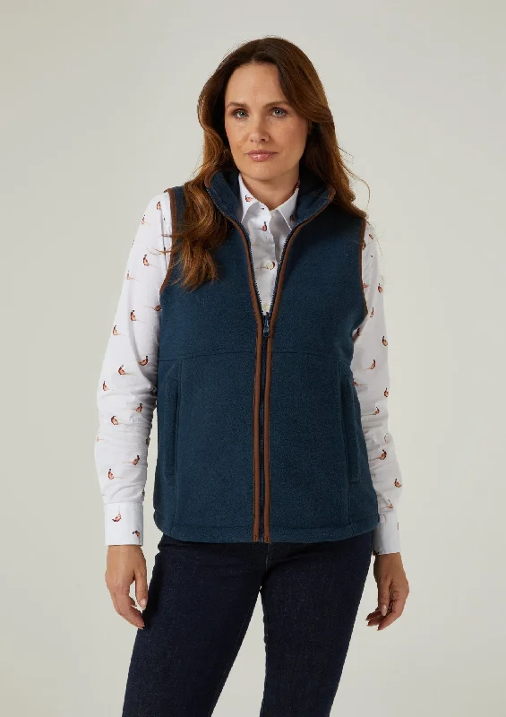 Aylsham Ladies Fleece Gilet In Blue Steel - Regular Fit