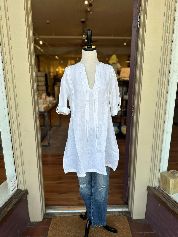 Bianca Linen Tunic in White