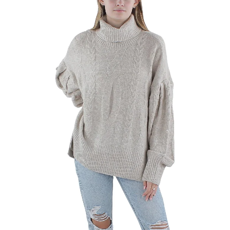 CeCe Womens Wool Pullover Turtleneck Sweater