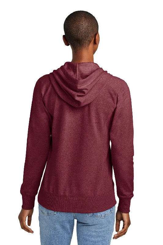 District Womens Re-Fleece Hooded Sweatshirt Hoodie - Heather Maroon