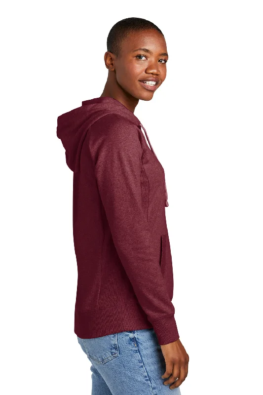 District Womens Re-Fleece Hooded Sweatshirt Hoodie - Heather Maroon