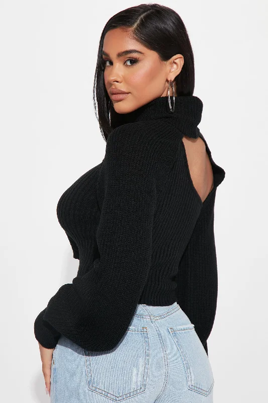 Feel It Out Turtleneck Sweater Set - Black