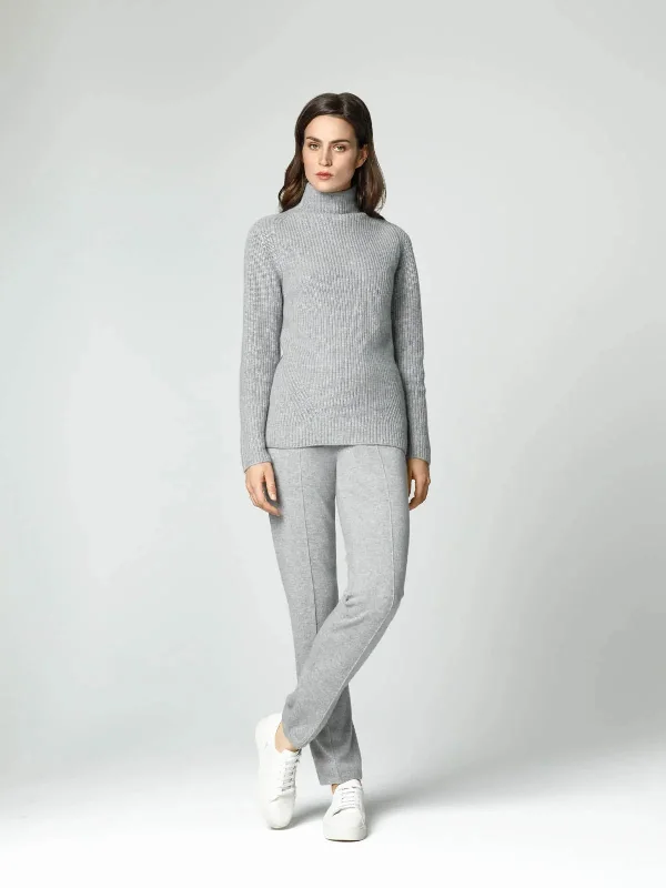 Cashmere trousers with drawstring