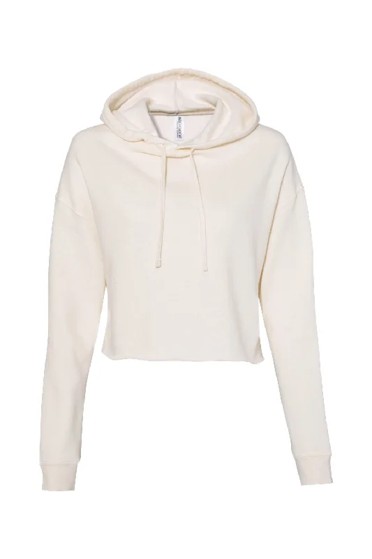 Independent Trading Co. Womens Crop Hooded Sweatshirt Hoodie - Bone - NEW