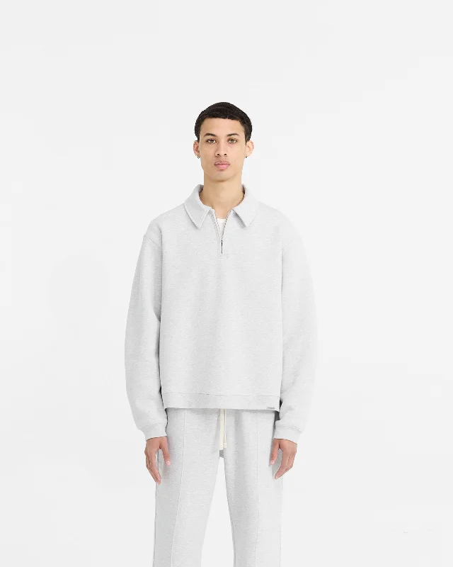 Initial Boxy Quarter Zip - Ice Grey Marl