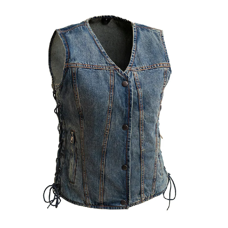 Ladies Tiff Blue Denim Vest