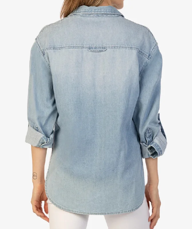 Leighton Long Sleeve Button Down (Light Wash)