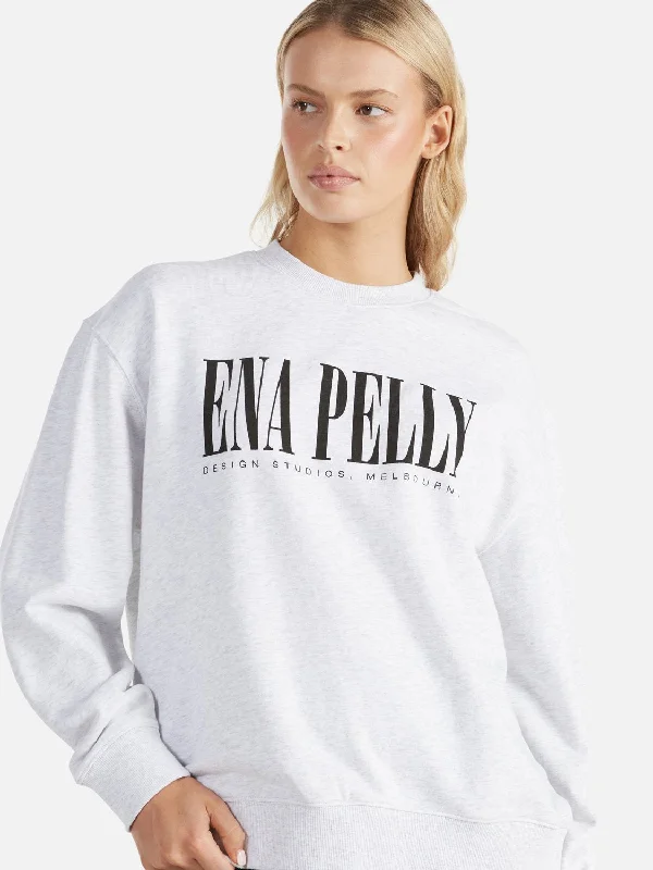 LILLY OVERSIZED SWEATER CITY LOGO - WHITE MARLE