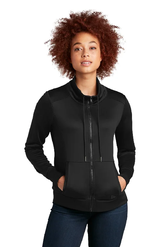 New Era Womens Performance Terry Full Zip Sweatshirt - Black