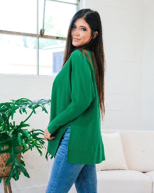 Iris Drop Shoulder Sweater - Kelly Green FINAL SALE