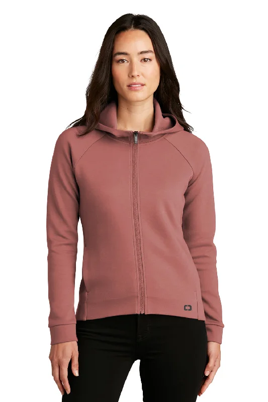 Ogio Womens Bolt Full Zip Hooded Sweatshirt Hoodie - Deep Rose