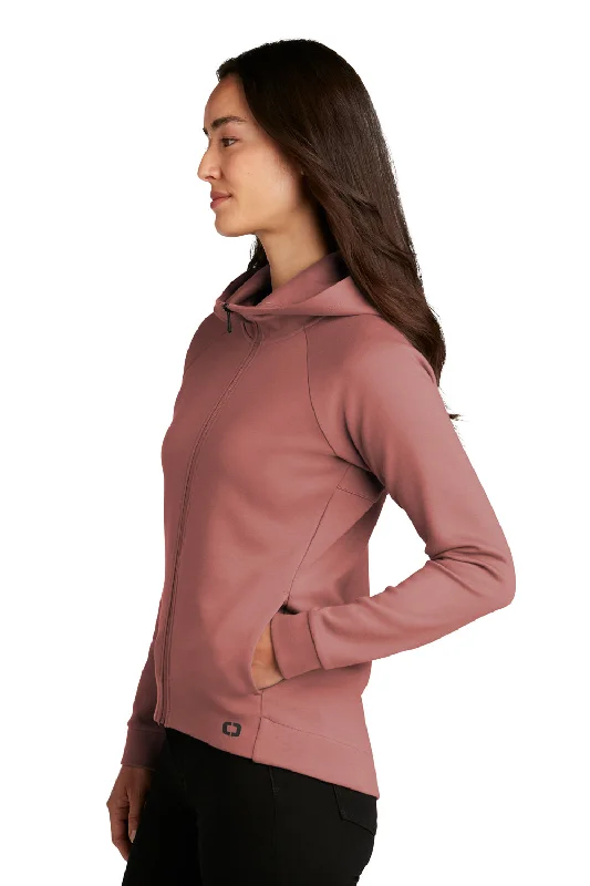 Ogio Womens Bolt Full Zip Hooded Sweatshirt Hoodie - Deep Rose