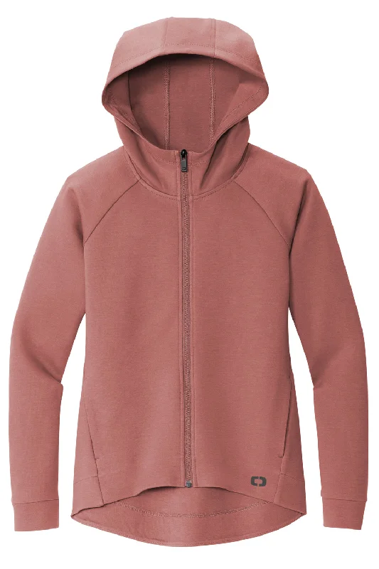 Ogio Womens Bolt Full Zip Hooded Sweatshirt Hoodie - Deep Rose