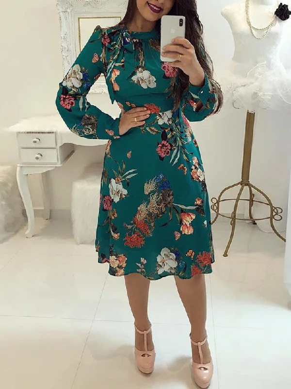 Sexy long sleeve print dress