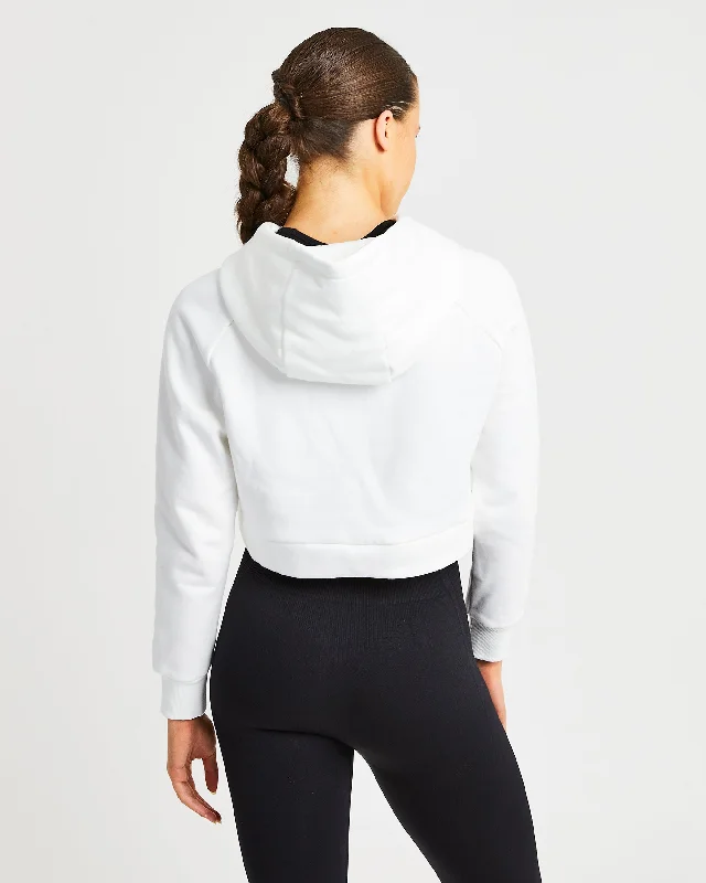 Staple Crop Hoodie - White