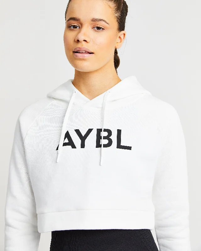 Staple Crop Hoodie - White