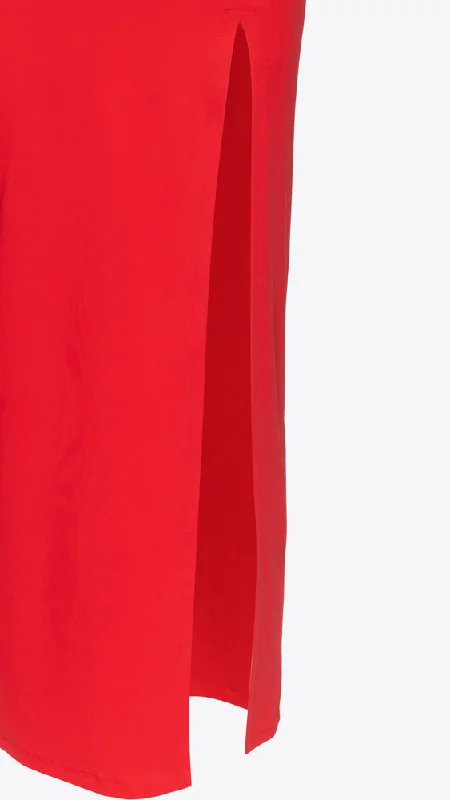 Low Back Tank Slit Dress - Perfect Red