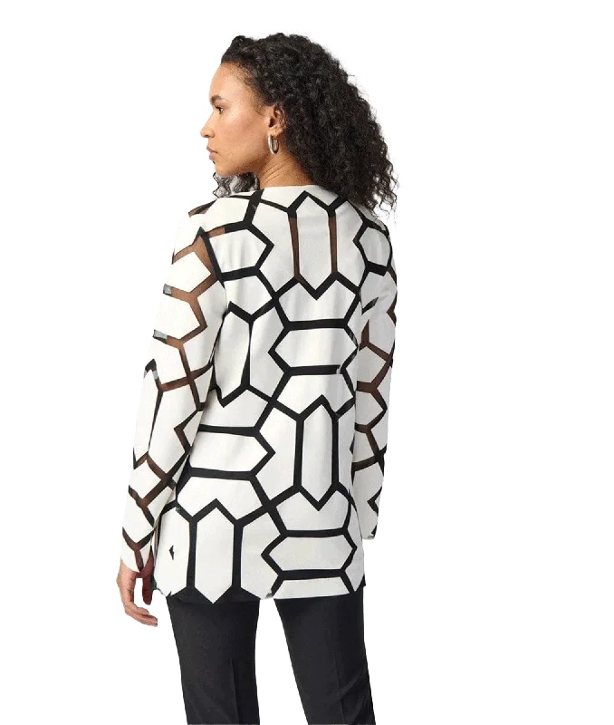 Laser-cut Leatherette on Mesh Jacket - White