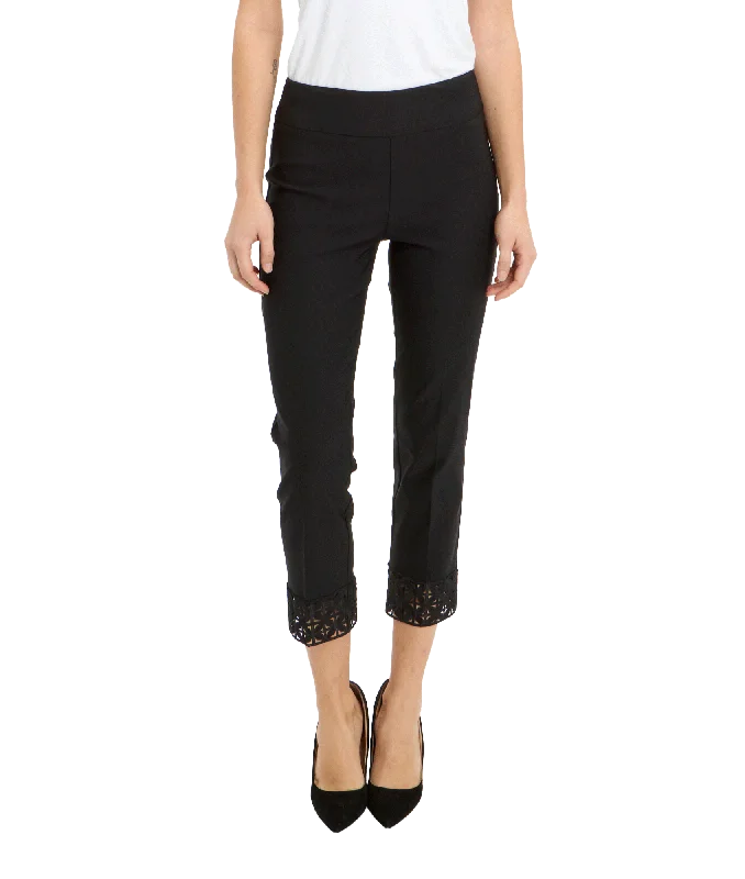 Stretch Detail Lace Pant Style - Black