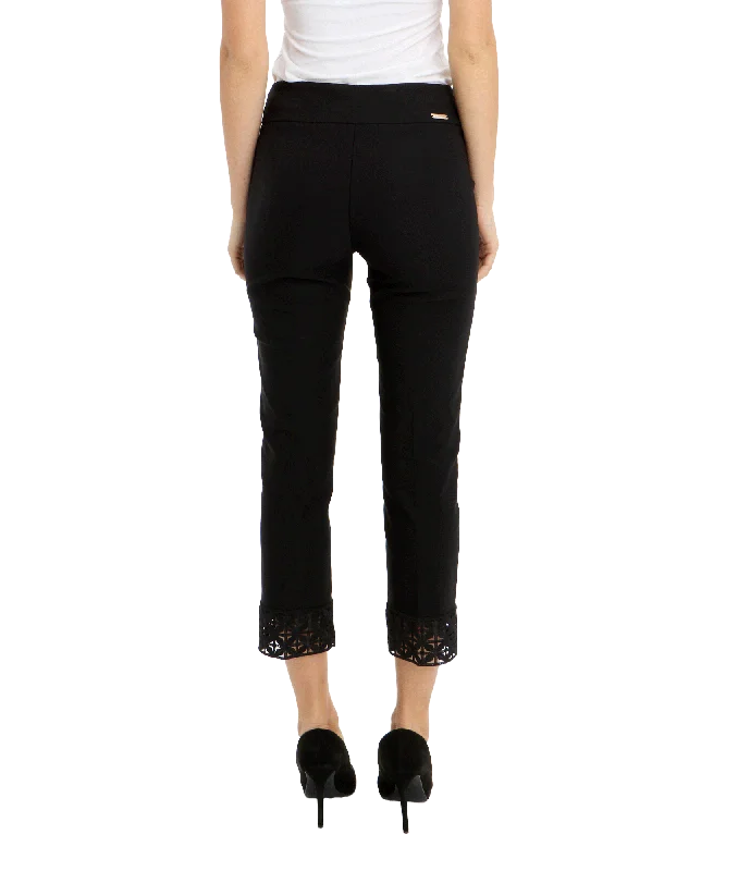 Stretch Detail Lace Pant Style - Black