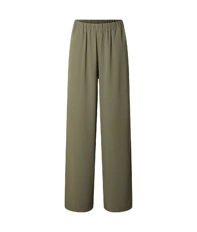 Classic Wide-leg Trousers - Green