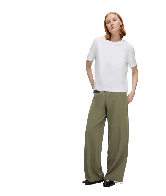 Classic Wide-leg Trousers - Green