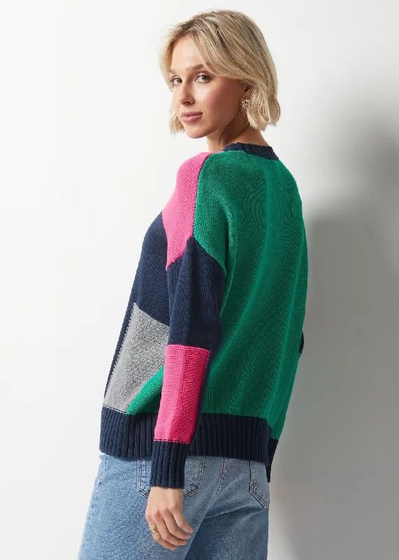 Zaket & Plover Intarsia Trim Sweater