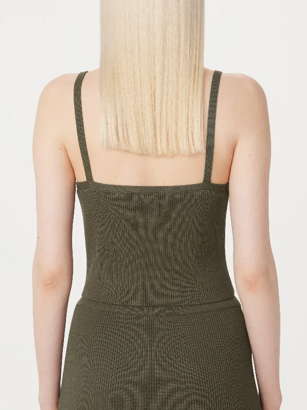 The Knit Tank Top in Green