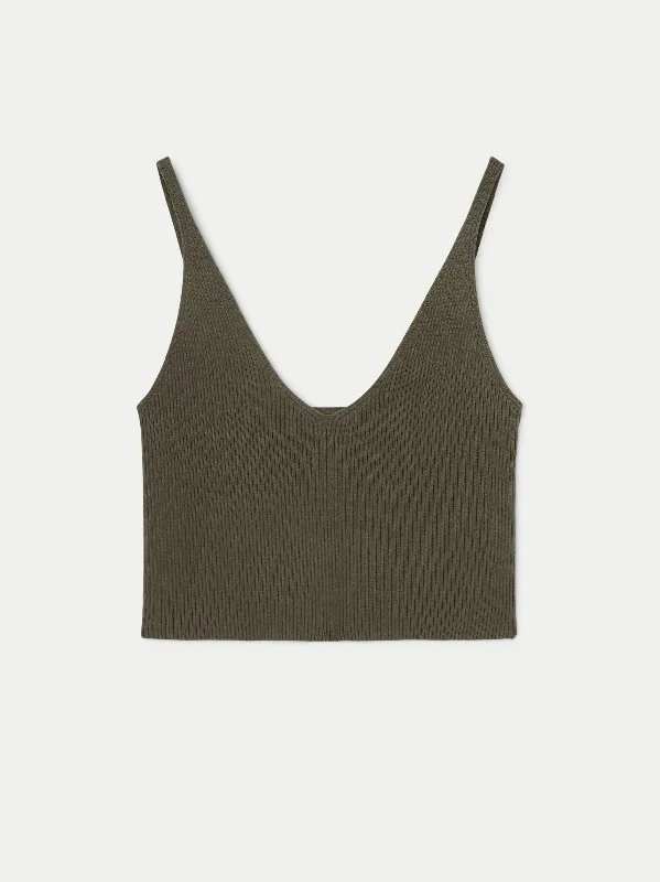 The Knit Tank Top in Green