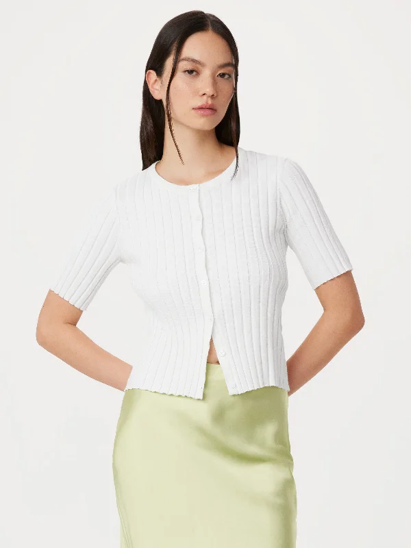 The Knitted Cardigan Top in White