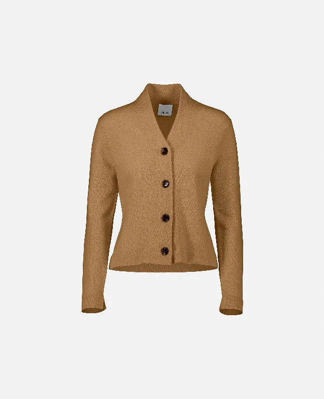 Strickjacke aus Cashmere-Mischung in Beige