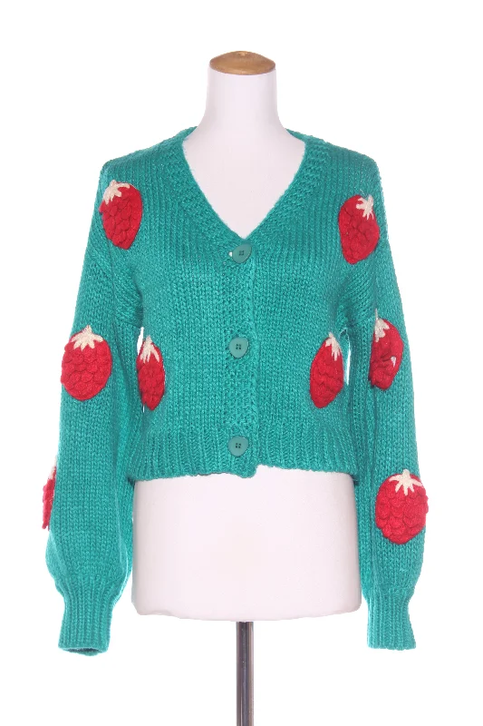 ABBY AND I - Strawberry patch crop knit cardi! 10-12