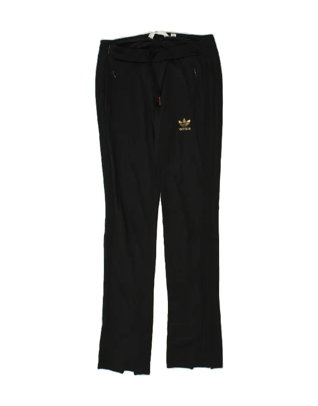 ADIDAS Womens Tracksuit Trousers EU 36 Small Black Cotton