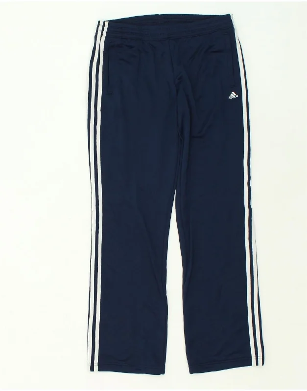 ADIDAS Womens Tracksuit Trousers UK 12/14 Medium Navy Blue Polyester