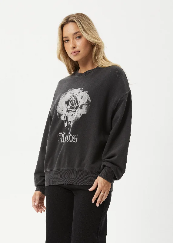 AFENDS Womens Sweet Juliet - Crew Neck - Stone Black