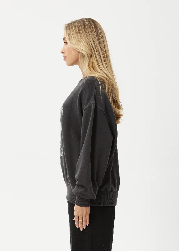 AFENDS Womens Sweet Juliet - Crew Neck - Stone Black