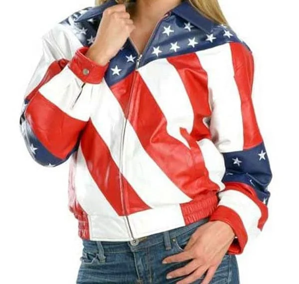 American Flag Leather Jacket