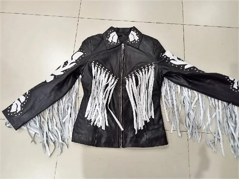 Birds Of Prey Harley Quinn Inspired Fringe Leather Jacket | Women Jacket