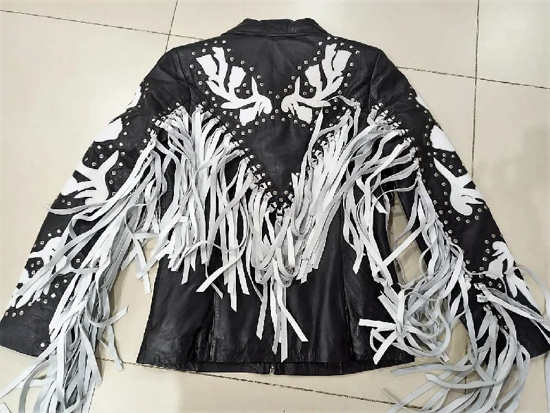 Birds Of Prey Harley Quinn Inspired Fringe Leather Jacket | Women Jacket