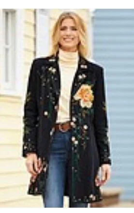 Floral Military Style Blazer