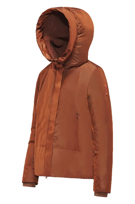 Bomboogie Parka da donna corto in nylon riciclato Foderato in Sherpa JW7630T TMSB 94 brick