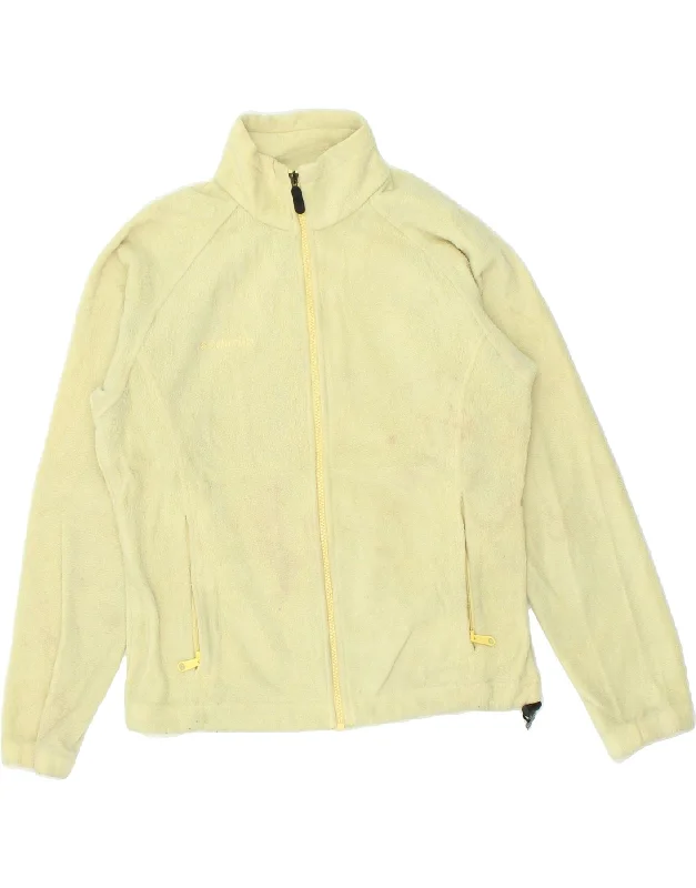 COLUMBIA Womens Fleece Jacket UK 14 Medium Yellow Polyester